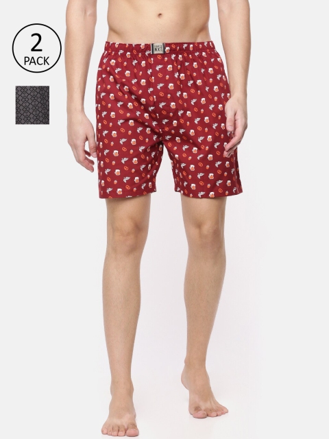 

Force NXT Men Pack Of 2 Printed Boxers, Red