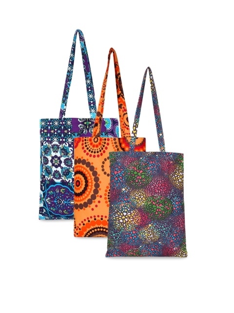 

Anekaant Multicoloured Pack of 3 Printed Tote Bag, Multi