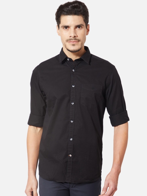 

J Hampstead Men Black Slim Fit Solid Casual Shirt