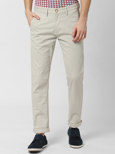 

Peter England Casuals Men Beige Slim Fit Solid Regular Trousers