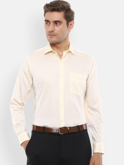 

Van Heusen Men Cream-Coloured Regular Fit Solid Formal Shirt