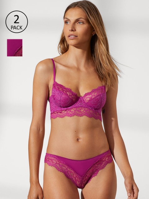 

H&M Women Purple 2-Pack Brazilian Briefs 0894758004