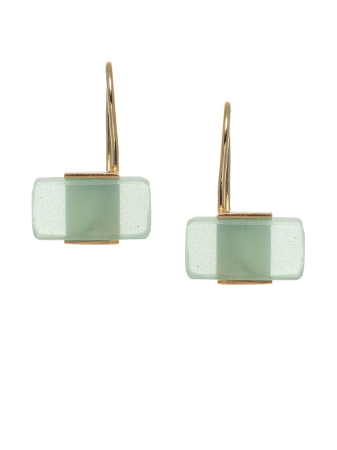 

INDYA Gold-Plated & Blue Contemporary Drop Earrings