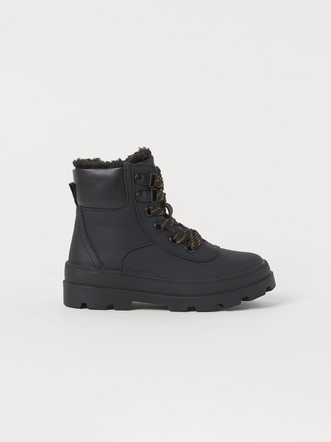 

H&M Boys Black Solid Warm-Lined Boots
