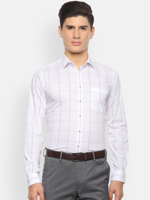 

Van Heusen Men White Slim Fit Checked Formal Shirt