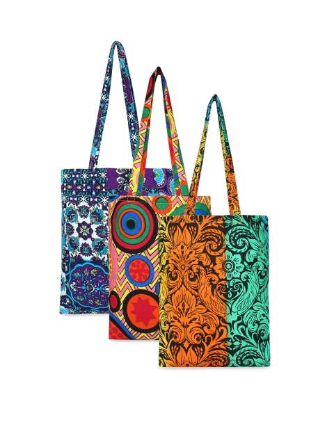 

Anekaant Multicoloured Pack of 3 Printed Tote Bag, Multi