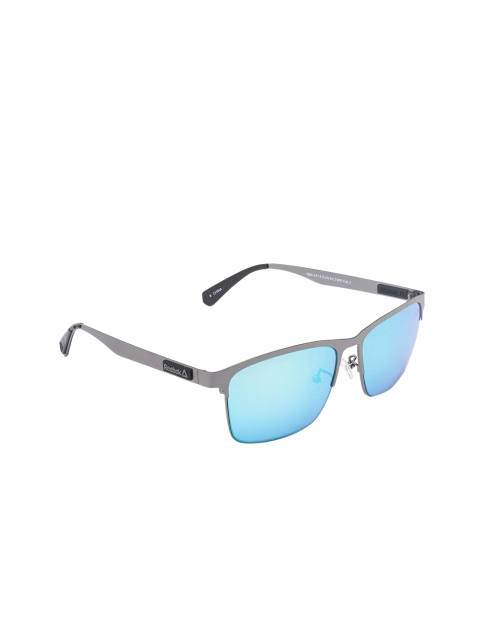 

Reebok Unisex Rectangle Sunglasses RBK AF14 GUN BLU MIR APC, Blue