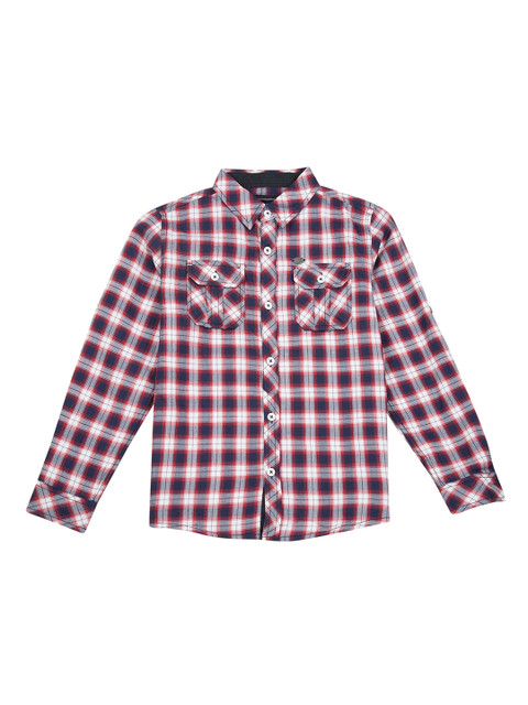 

Cherokee Boys Red & White Regular Fit Checked Casual Shirt