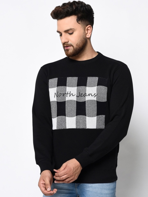 

98 Degree North Men Black & White Printed Sweatshirt