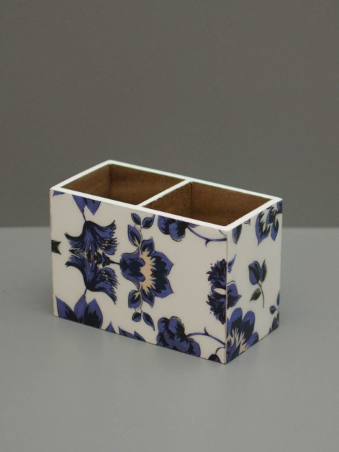 

nestroots White & Blue Printed Cutlery Holder