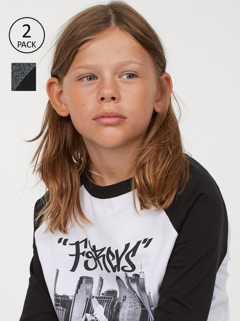 

H&M Boys Pack of 2 Jersey Tops, Black