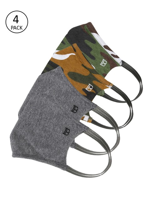

Bene Kleed Unisex Pack of 4 Pcs Multicoloured Reusable 3-Ply Protective Outdoor Masks, Multi