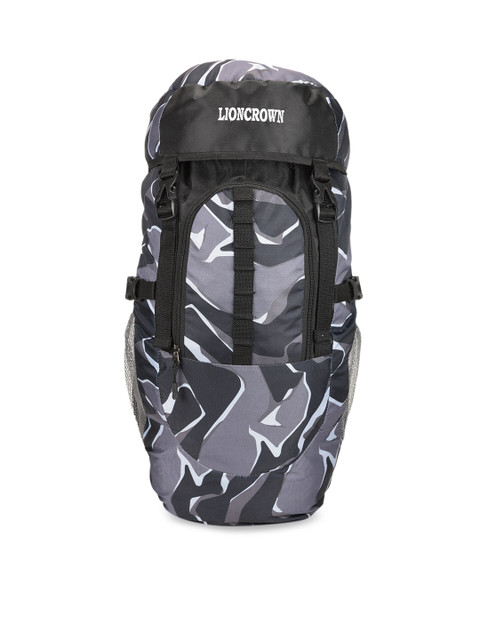 

Lioncrown Unisex Black & Grey Printed Medium Rucksack