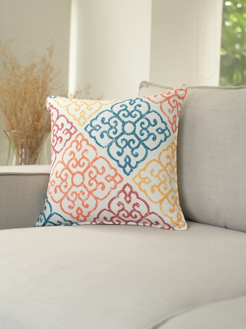 

BLUE BOAT Multicoloured Single Ethnic Motifs Square Cushion Cover, Multi
