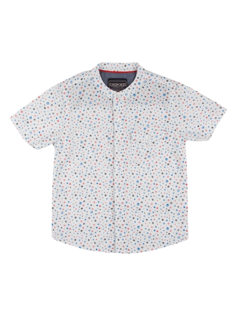 

Cherokee Boys White Regular Fit Printed Casual Shirt