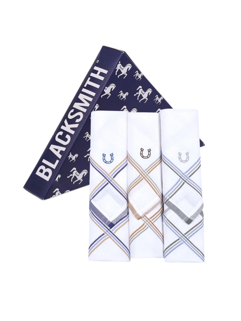 

Blacksmith Men Pack Of 9 White Solid Handkerchief Accessory Gift Set