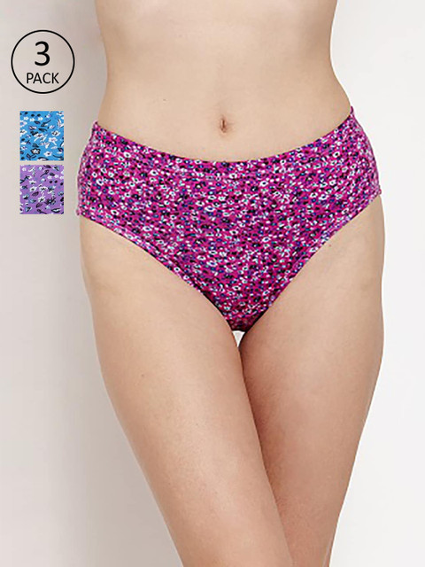 

Innocence Women Pack Of 3 Printed Briefs BBAPLIN90280_XS, Purple