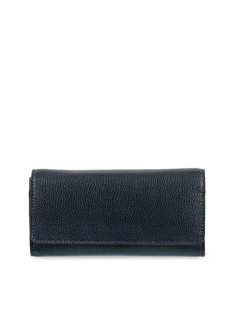 

THE GUSTO Women Navy Blue Textured Two Fold Wallet