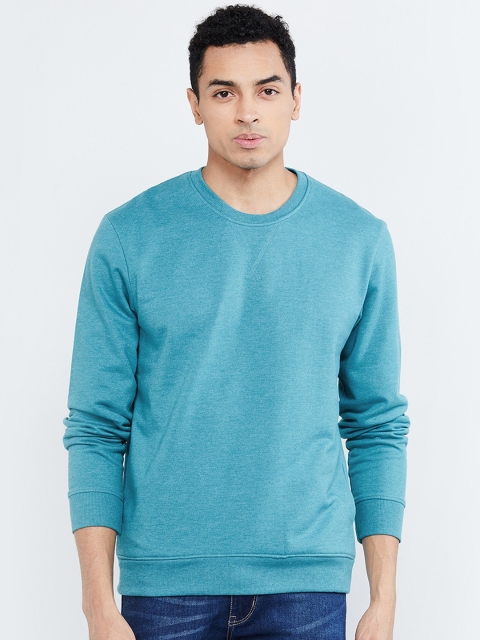 

max Men Blue Solid Sweatshirt