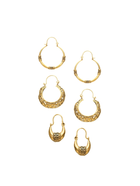 

INDYA Set Of 3 Gold-Plated Classic Hoop Earrings