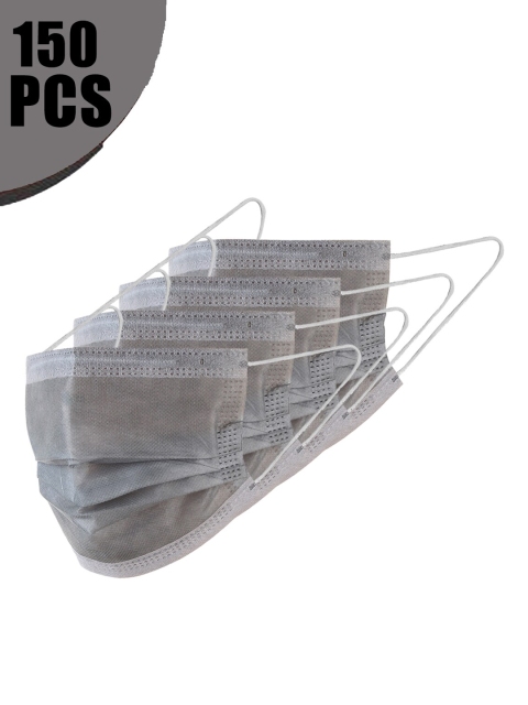

LONDON FASHION hob Unisex Pack Of 150 3-Ply Ultrasonic Disposable Masks, Grey