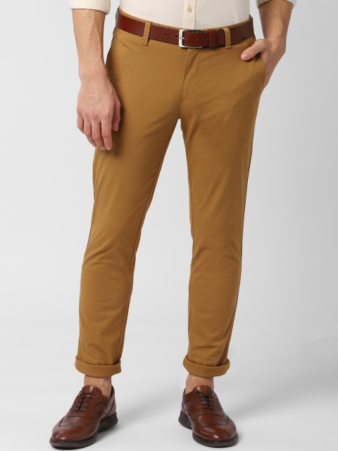 

Peter England Casuals Men Khaki Slim Fit Solid Regular Trousers