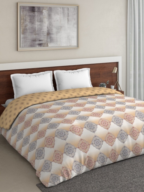 

DDecor Cream-Coloured & Red Ethnic Motifs Mild Winter 150 GSM Double Bed Dohar