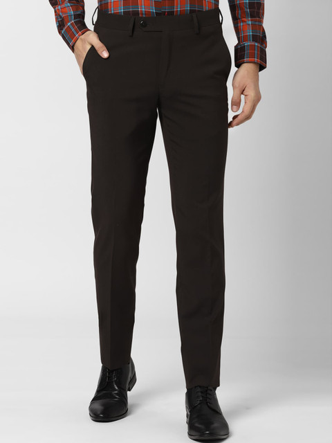 

Peter England Men Black Slim Fit Solid Formal Trousers