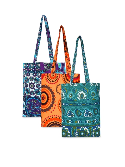 

Anekaant Pack Of 3 Multicoloured Printed Tote Bags, Multi