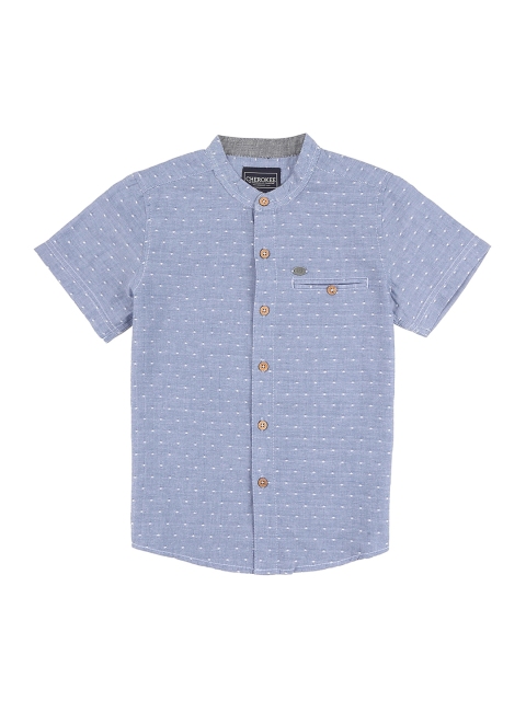 

Cherokee Boys Blue Regular Fit Printed Casual Shirt