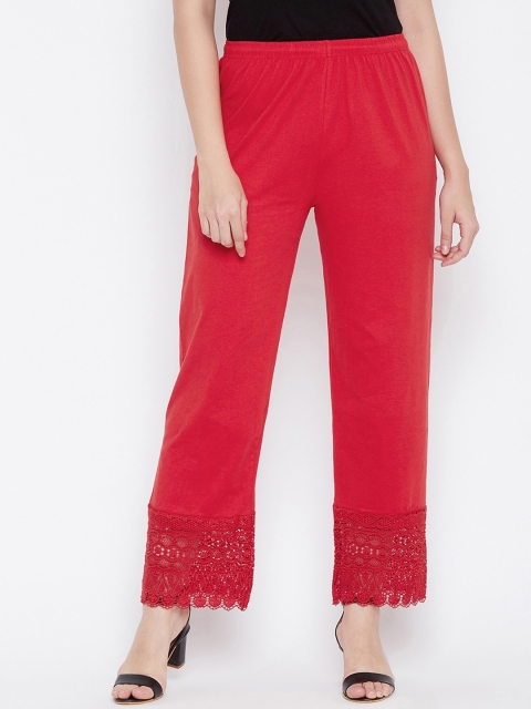 

Castle Women Red Hem Design Straight Palazzos