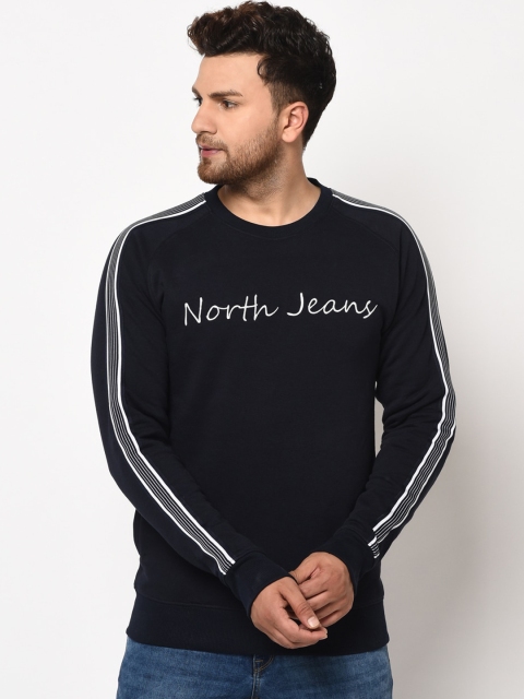 

98 Degree North Men Navy Blue Printed Sweatshirt