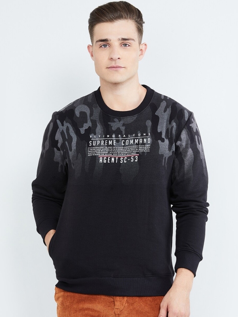 

max Men Black Printed Sweatshirt