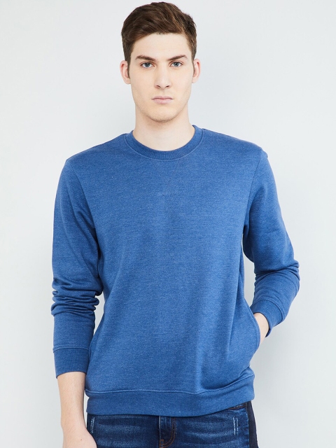 

max Men Blue Solid Sweatshirt