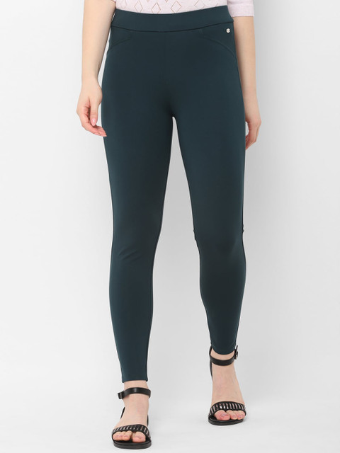 

Allen Solly Woman Green Solid Jeggings