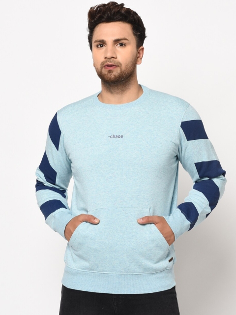 

98 Degree North Men Blue Colourblocked Sweatshirt
