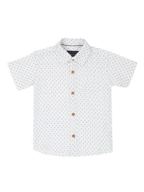 

Cherokee Boys White Regular Fit Printed Casual Shirt