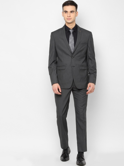 

Allen Solly Men Charcoal Grey Self-Design Slim-Fit Single-Breasted Formal Suit