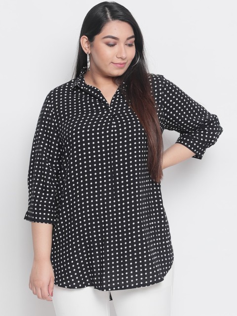 

Amydus Women Black Printed Shirt Style Top