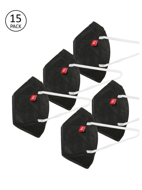 

Swiss Design Adults Pack Of 15 Black 5-Ply Anti-Pollution N95 Masks