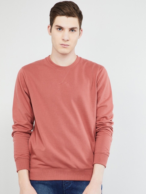 

max Men Brown Solid Sweatshirt