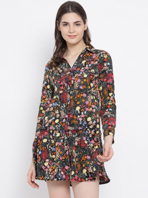 

Oxolloxo Women Black Printed Shirt Dress