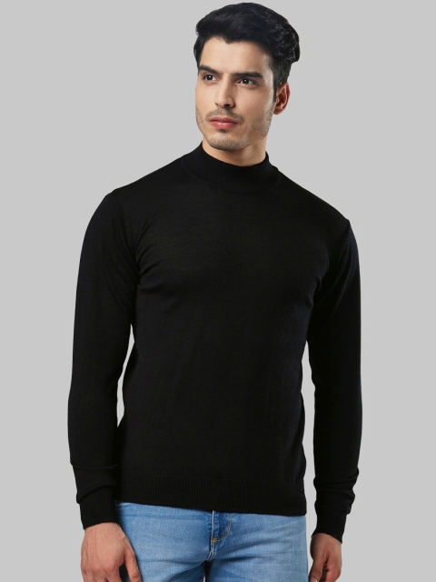 

Raymond Men Black Solid Pullover Woolen Sweater