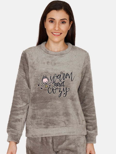 

Zivame Women Grey Printed Top