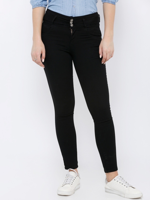

Kraus Jeans Women Black Skinny Fit High-Rise Clean Look Stretchable Jeans