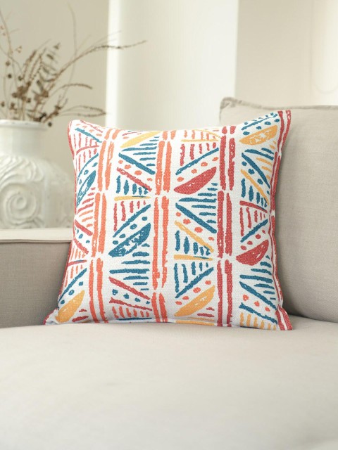 

BLUE BOAT Multicoloured Set of Single Geometric Square Cushion Covers, Multi