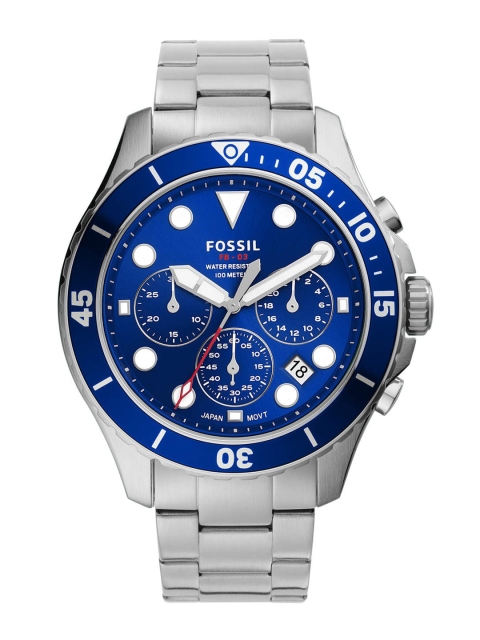 

Fossil Men Blue Analogue Chronograph Watch FS5724