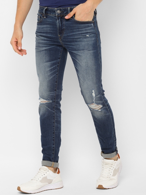 

AMERICAN EAGLE OUTFITTERS Men Blue Skinny Fit Mid-Rise Mildly Distressed Jeans