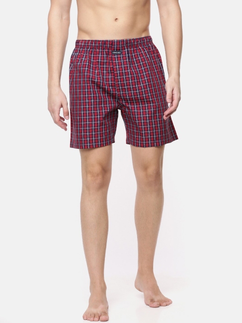 

Force NXT Men Red & Navy Blue Checked Boxers