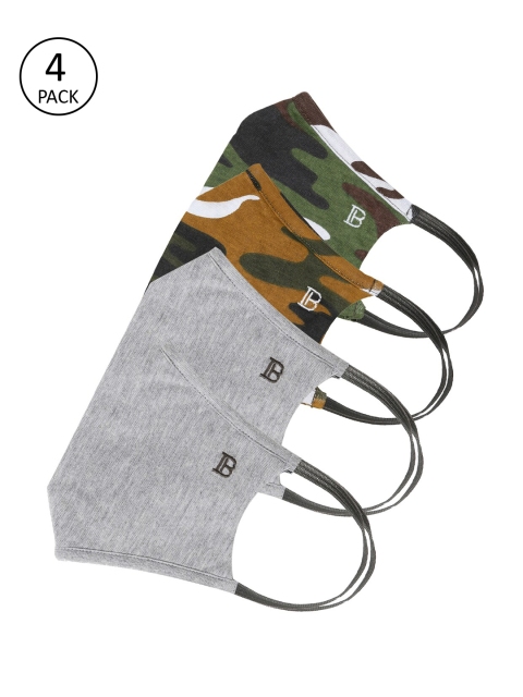 

Bene Kleed Men Pack of 4 Grey 3-Layers Reusable Heptashield Outdoor Mask